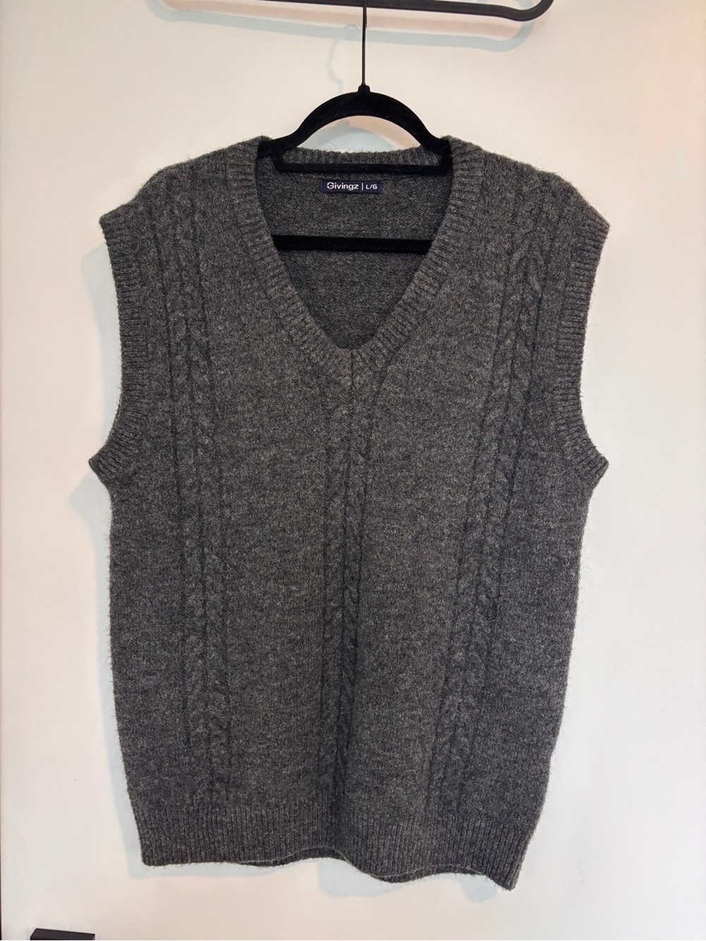 Cable Knit Gray Sweater Vest